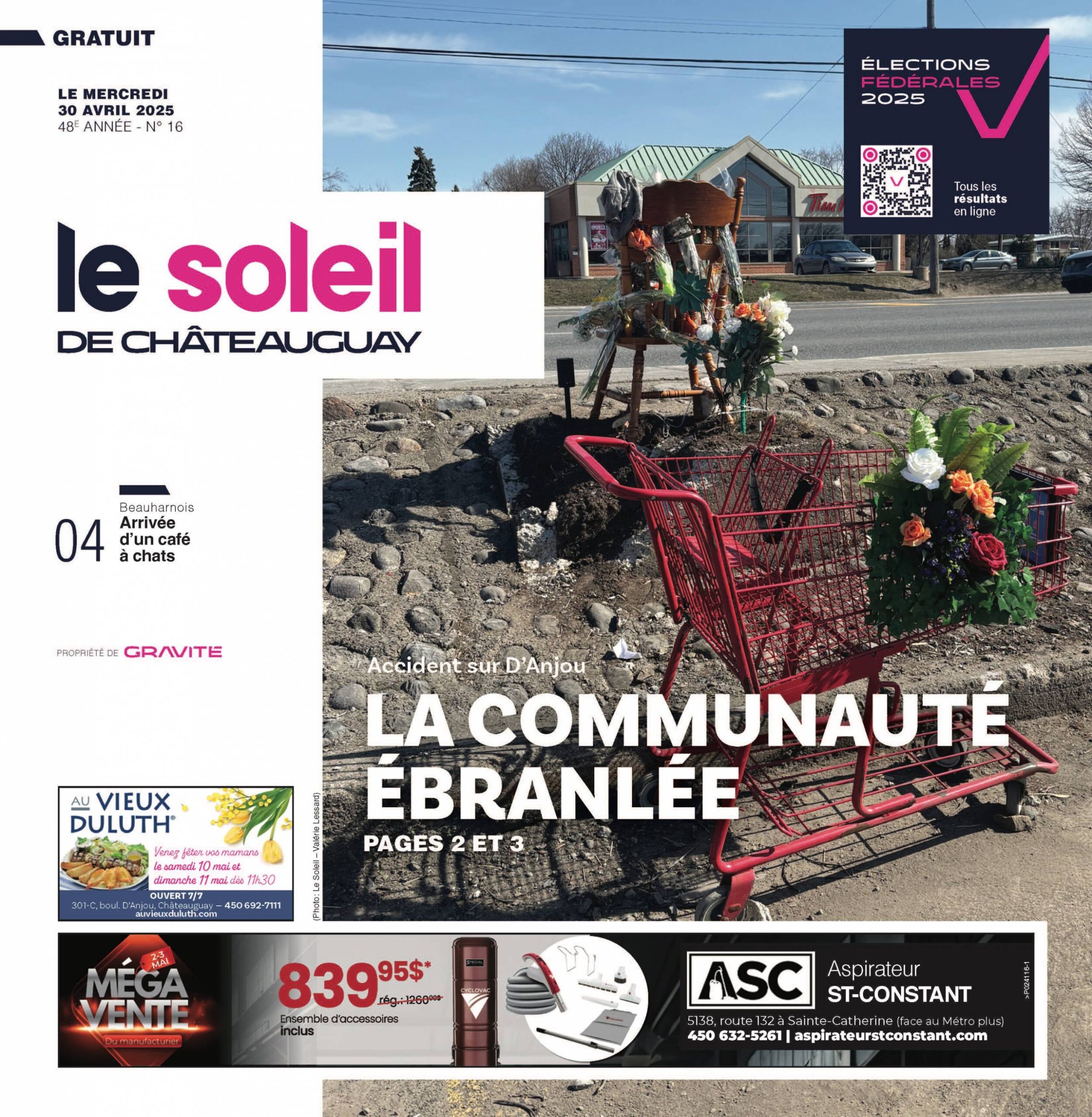 Journal Le Soleil de Châteauguay – 30 avril 2025