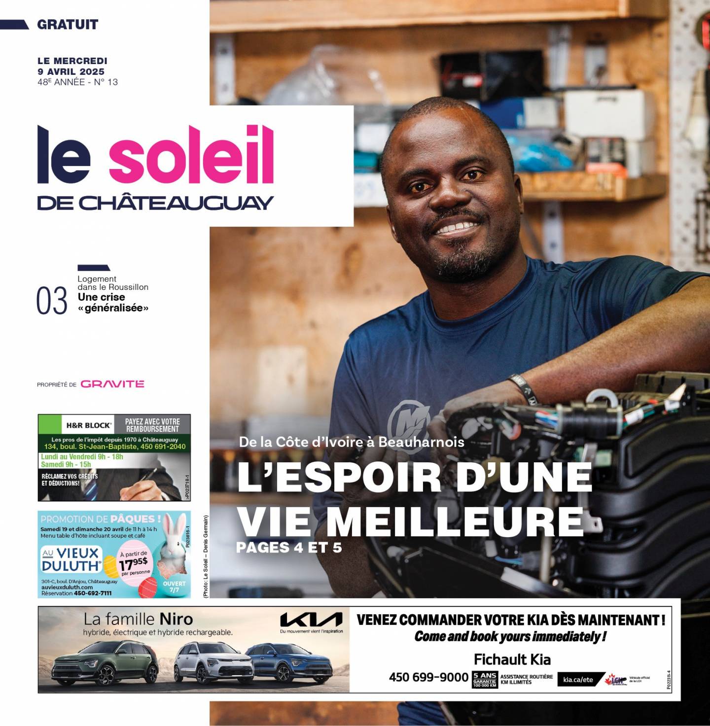 Journal Le Soleil de Châteauguay – 9 avril 2025