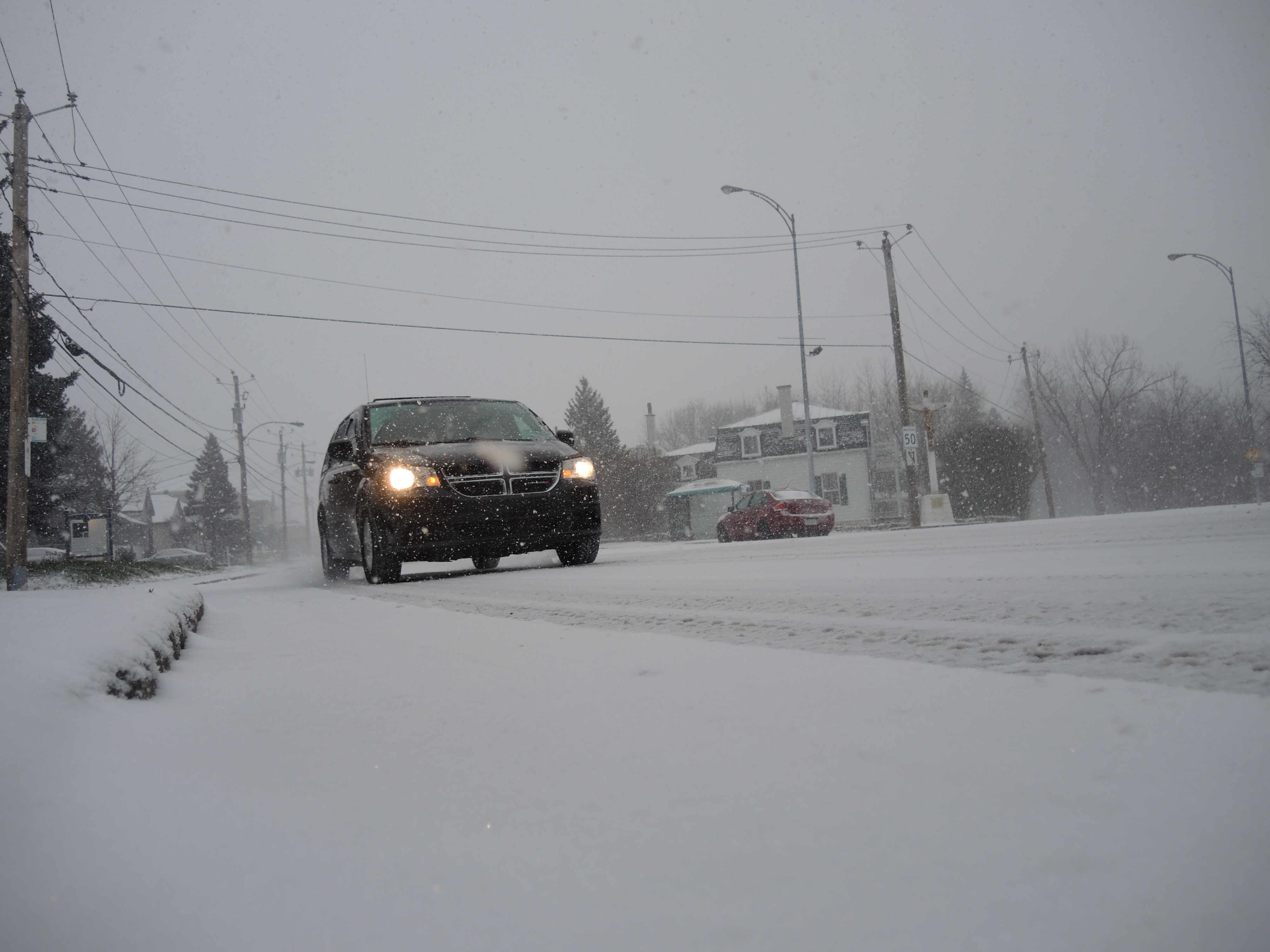 Rentrée au travail sous la neige