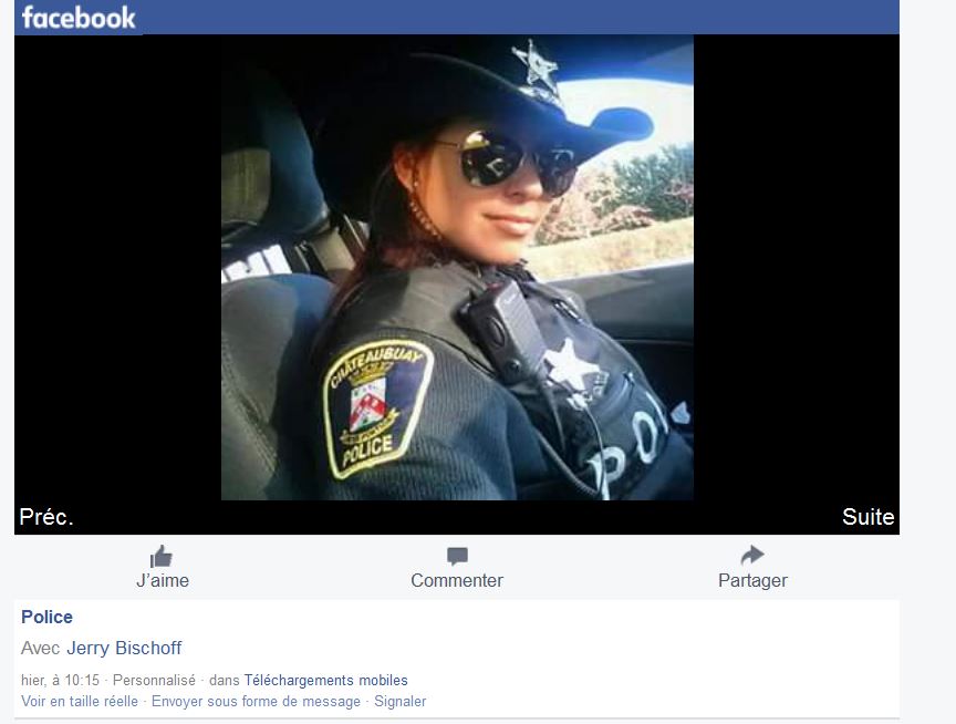Une photo d’une policière de Châteauguay sur Facebook fait réagir