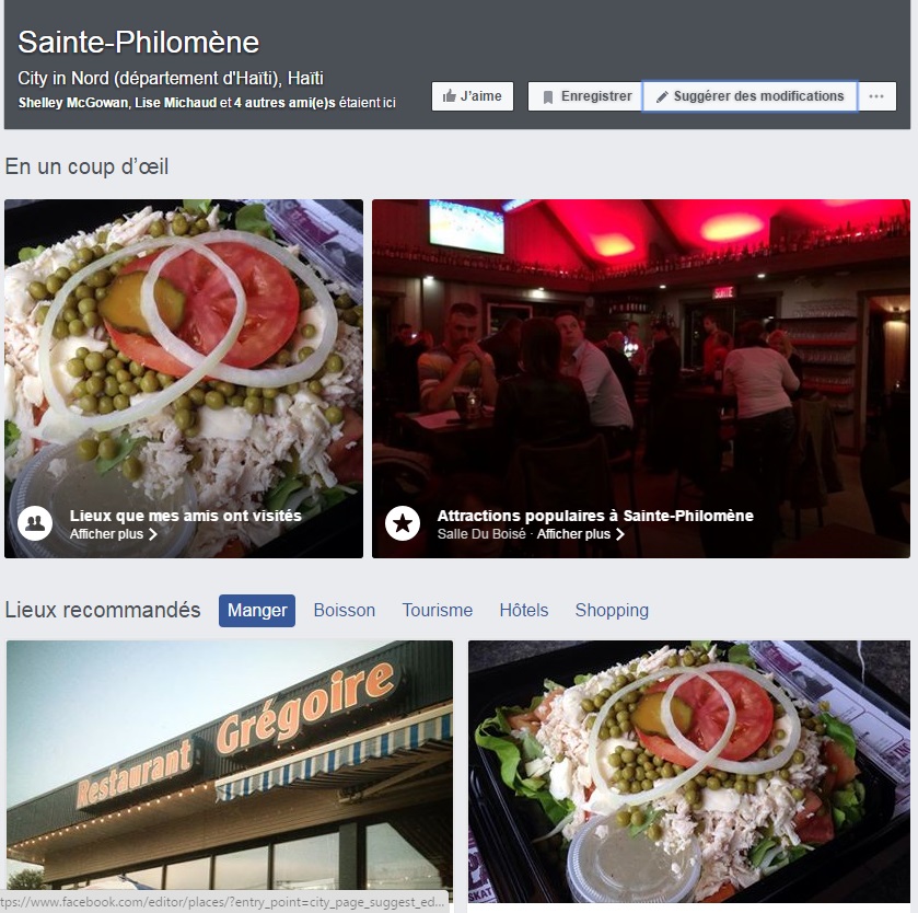 Facebook croit que Mercier est en Haïti