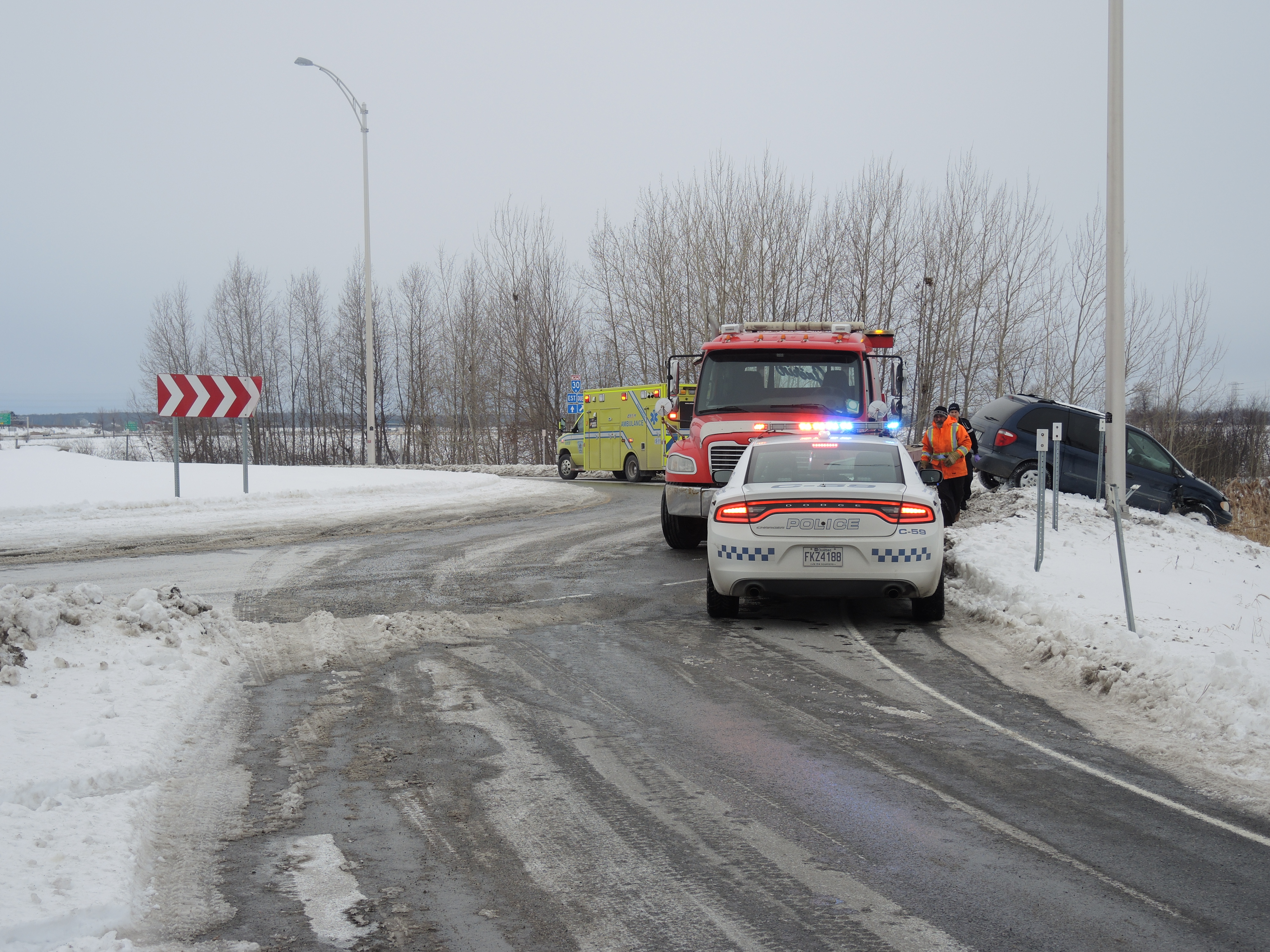 Dans le fossé en raison d’une défectuosité mécanique