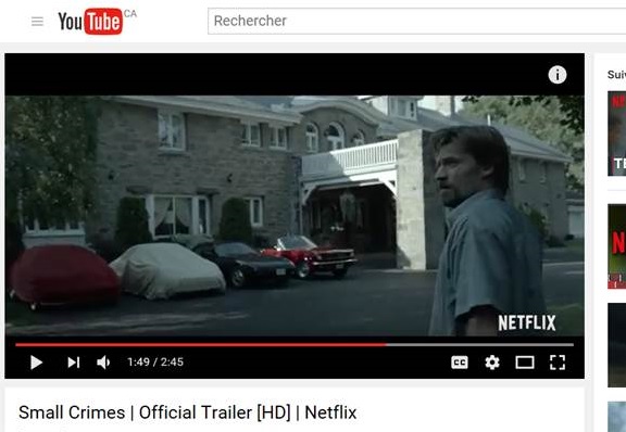 Le film Small Crimes tourné à Châteauguay maintenant disponible sur Netflix