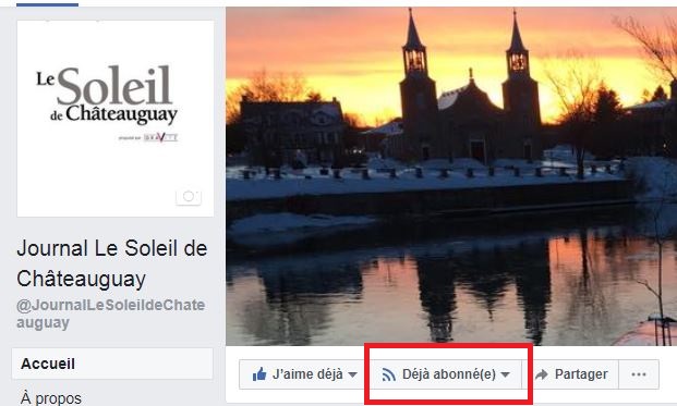 Comment voir plus de nouvelles du Soleil de Châteauguay sur votre fil Facebook