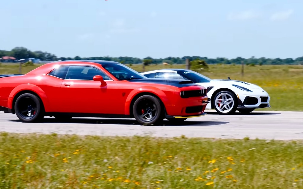 En vidéo : Challenger Demon contre Corvette ZR1 Hennessey