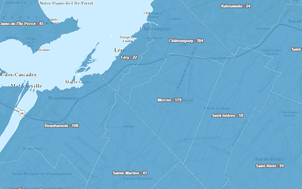 Image illustrant l'article: COVID-19 : Nombre de cas par ville le 21 septembre