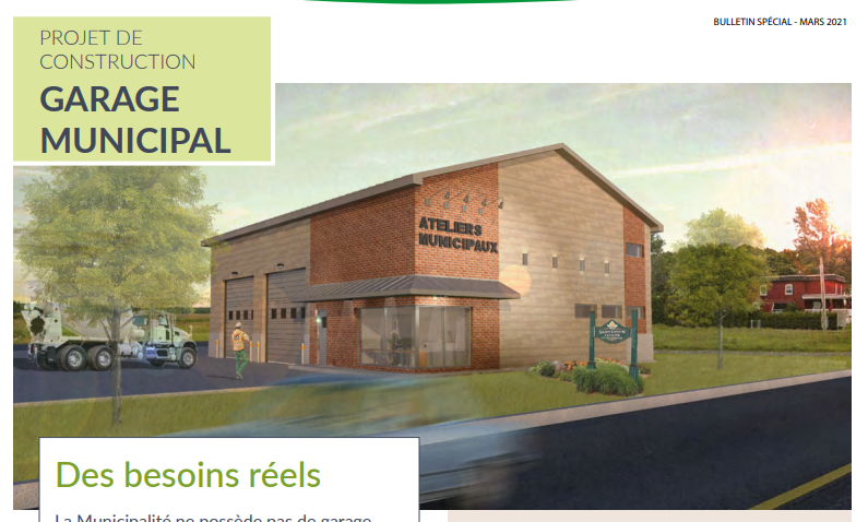 Le projet de garage municipal abandonné à Saint-Urbain-Premier