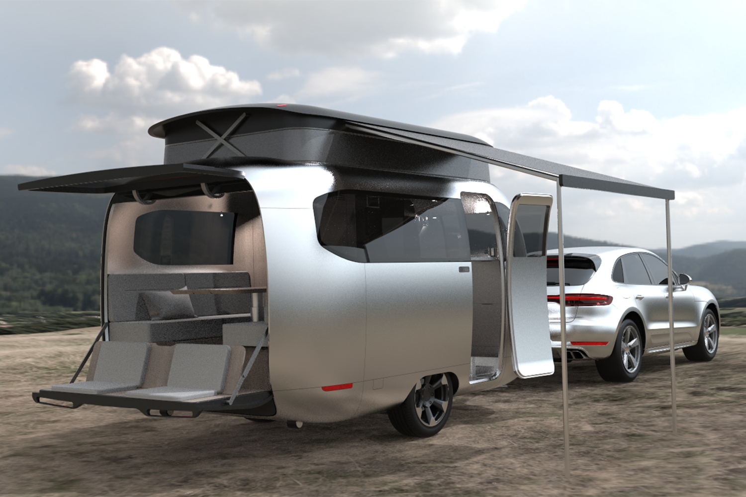 Airstream et Porsche Design s’associent pour concevoir la roulotte du futur
