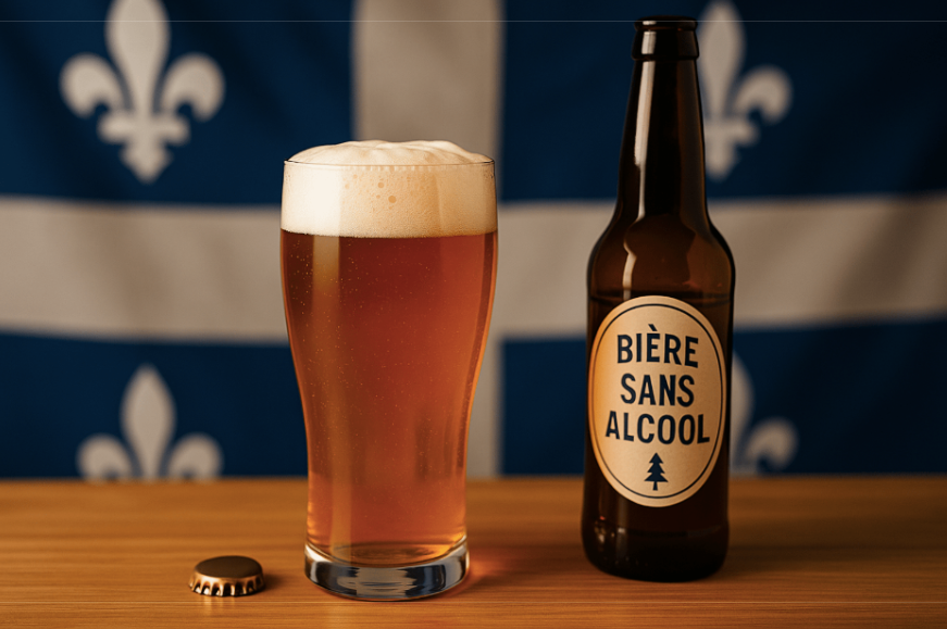 Bière sans alcool sur table