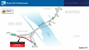 Pont Mercier : bretelle fermée à Kahnawake en fin de semaine
