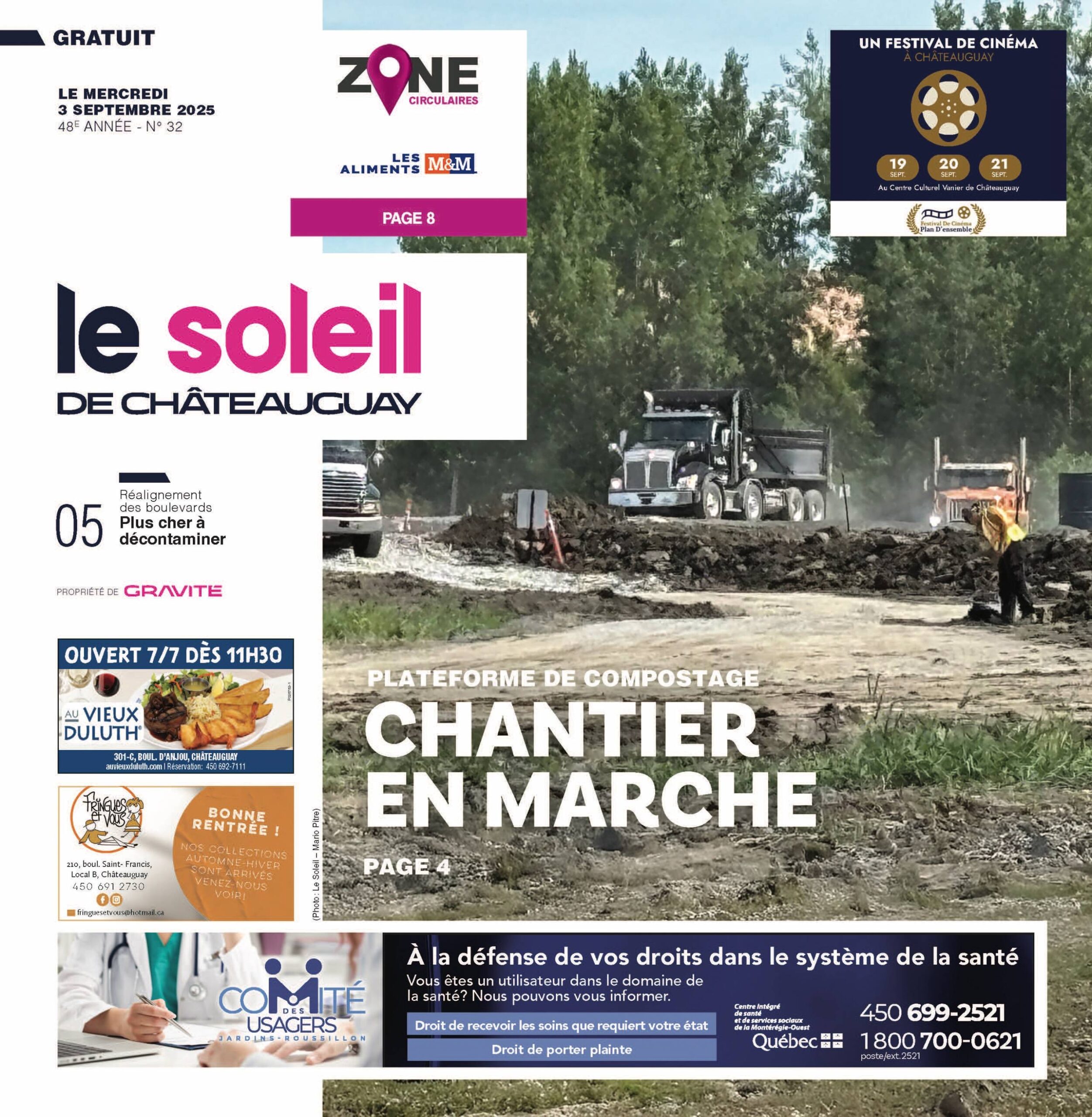 Journal Le Soleil de Châteauguay – 3 septembre 2025