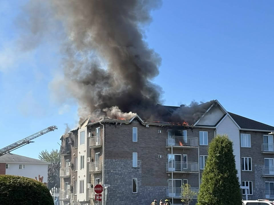 Incendie dans un immeuble à logements de Châteauguay