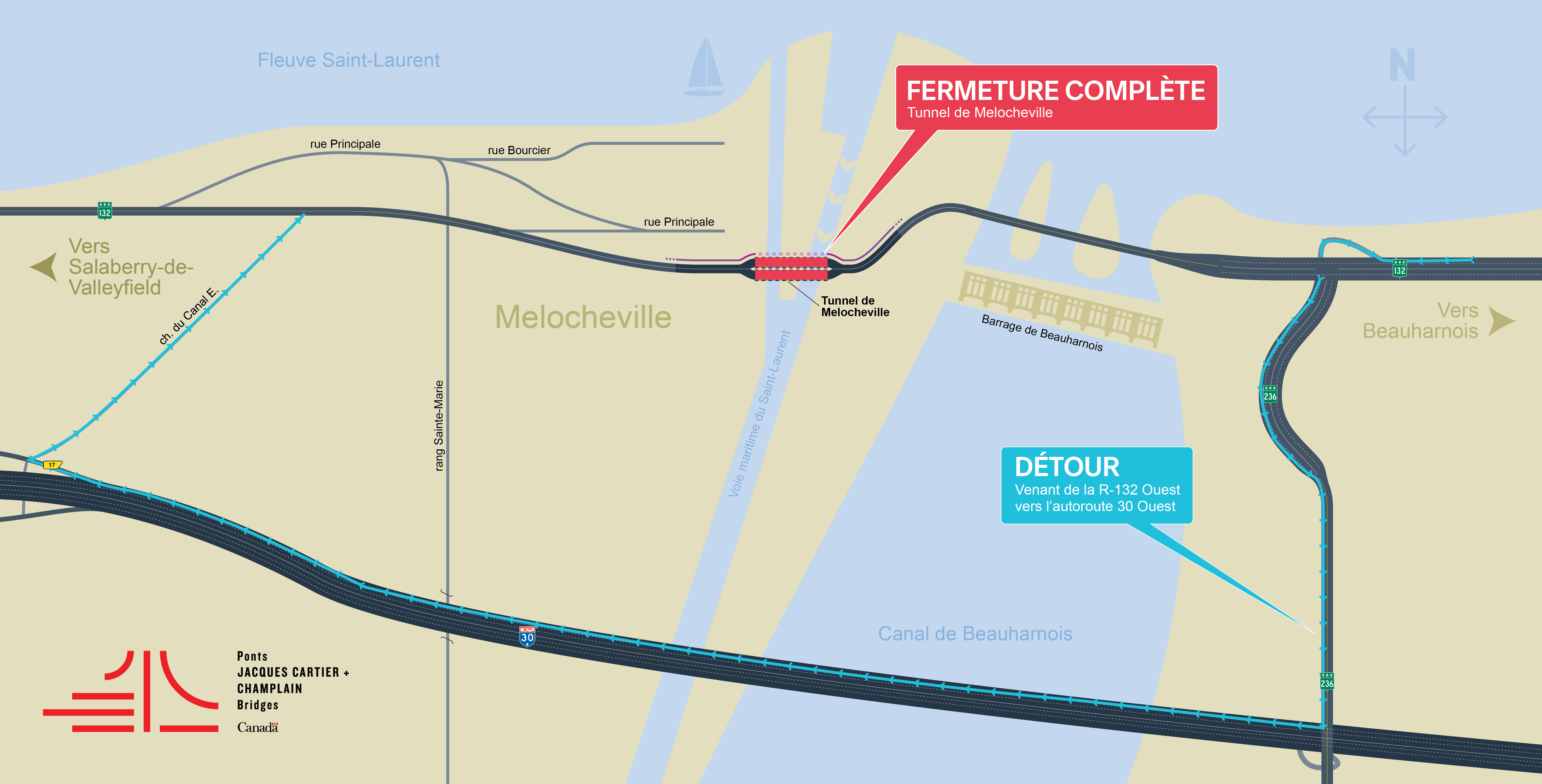 Fermeture du tunnel de Melocheville confirmée pour la nuit prochaine