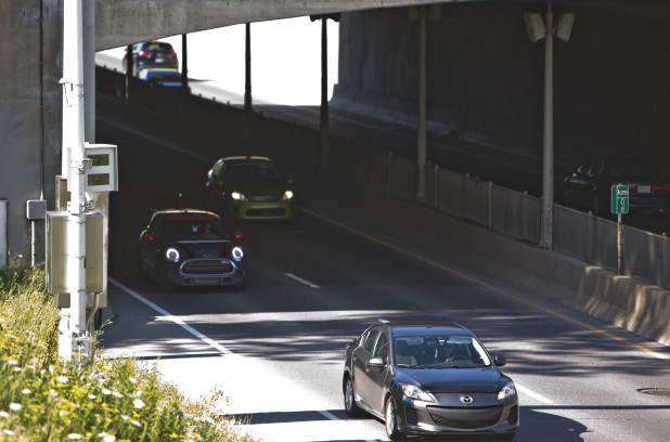Le radar photo à la sortie du pont Mercier hors service depuis trois mois
