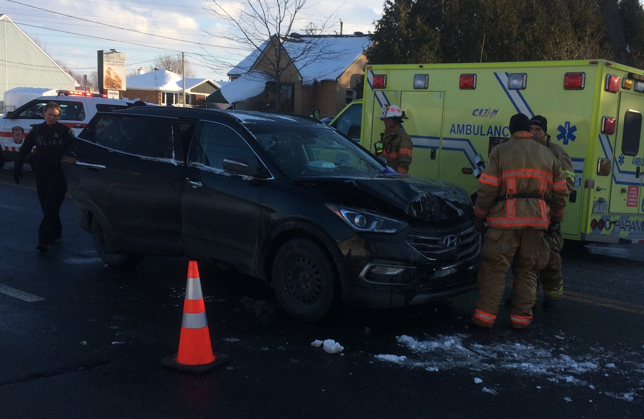 Accident boulevard D’Anjou à Châteauguay