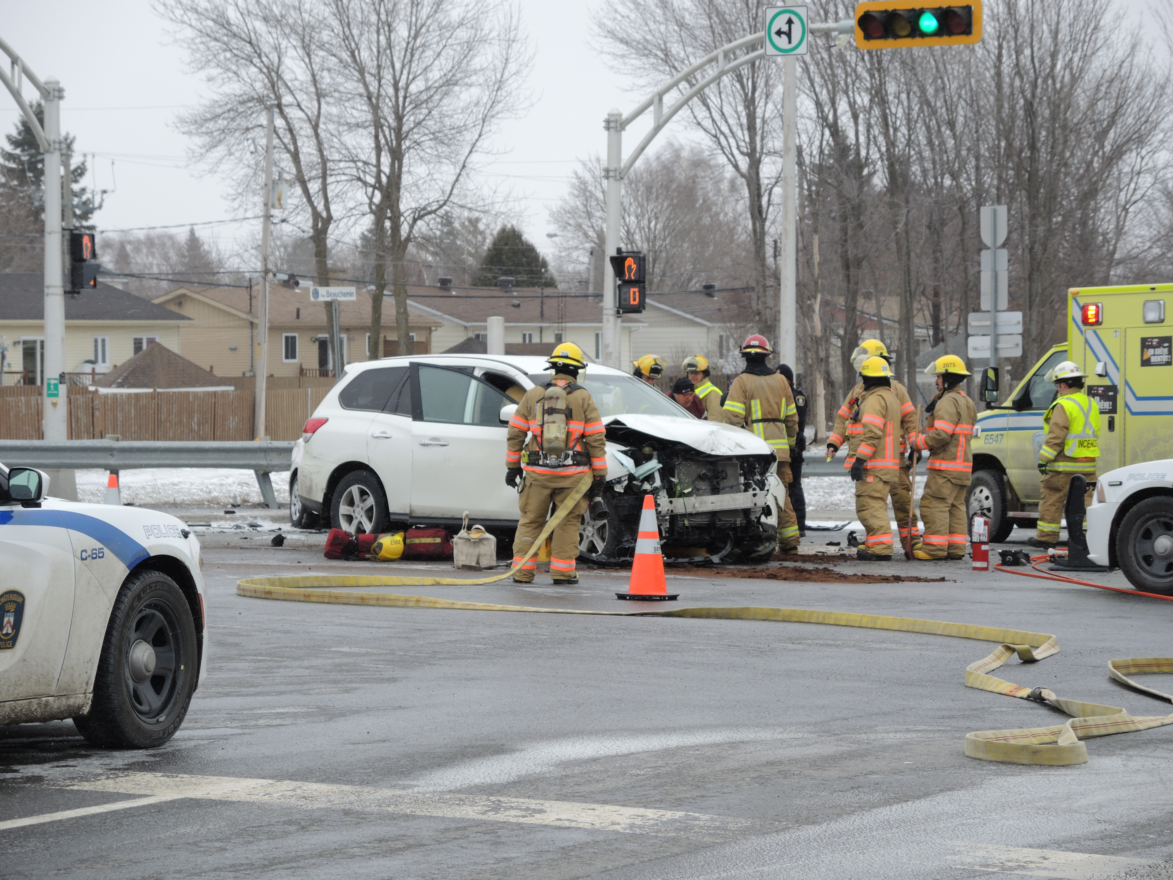 Image illustrant l'article: Accident à Mercier à cause de la poudrerie