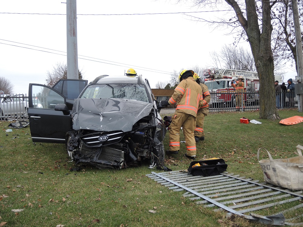 Conductrice blessée dans un accident