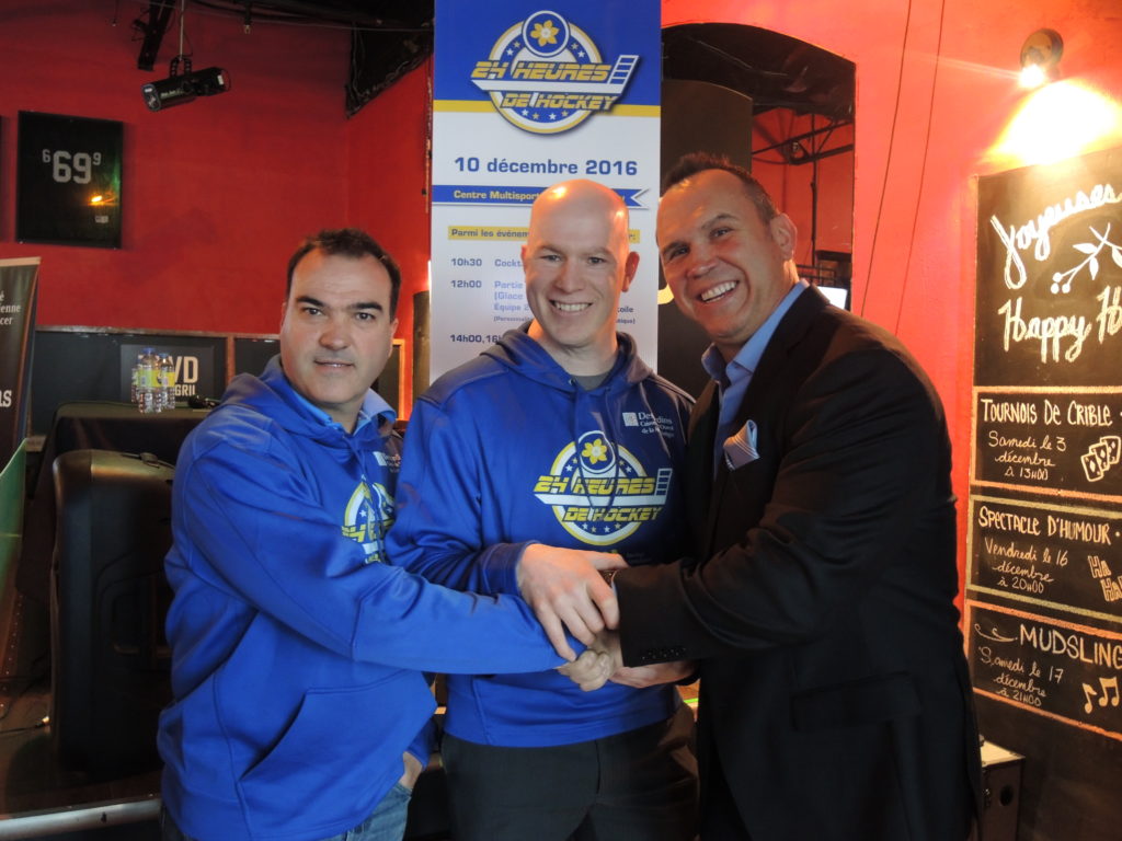 Dave Morissette et Bob l’éponge en patins pour une bonne cause à Châteauguay