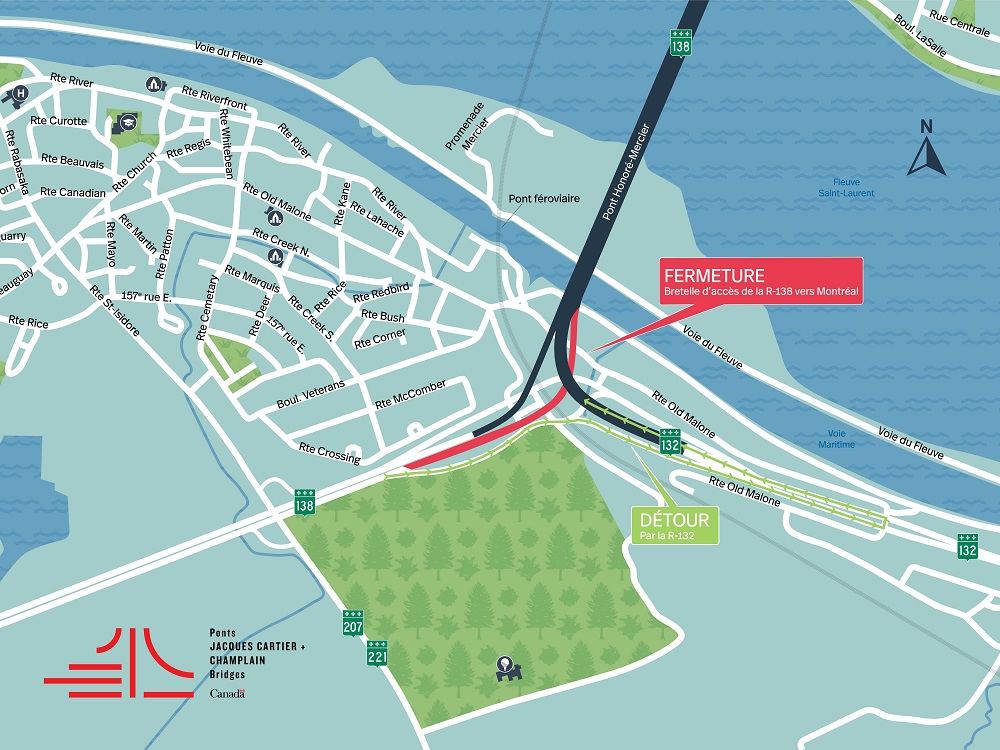 Image illustrant l'article: Circulation perturbée samedi au pont Honoré-Mercier