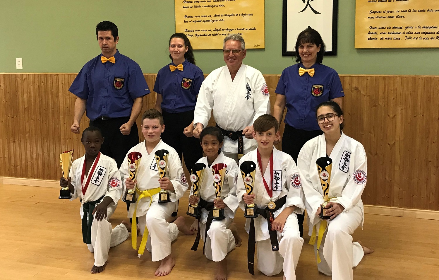 Image illustrant l'article: 9 trophées pour les élèves de l’école Karaté Shinkyokushin Châteauguay