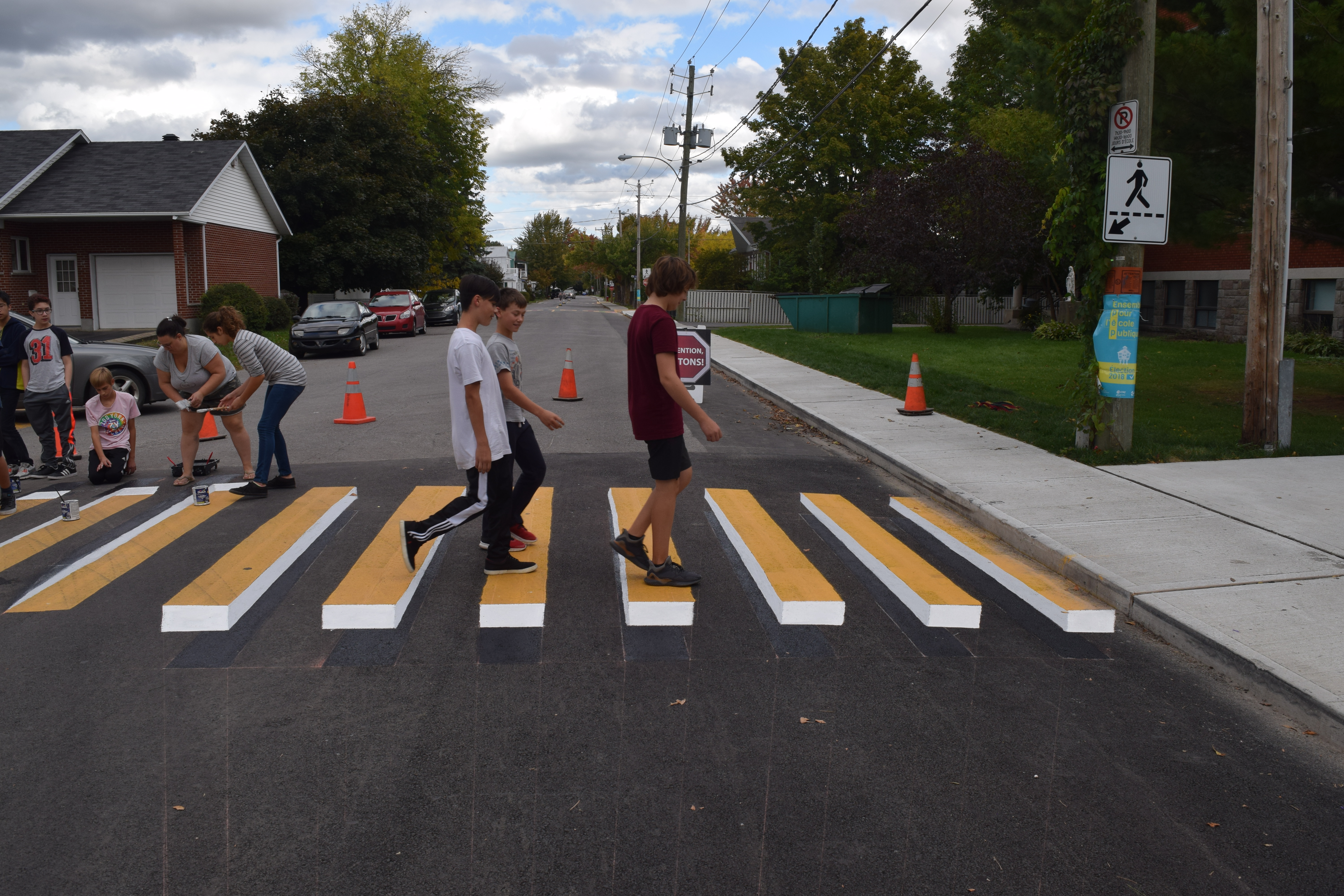 Campagne pour la sécurité des enfants qui marchent