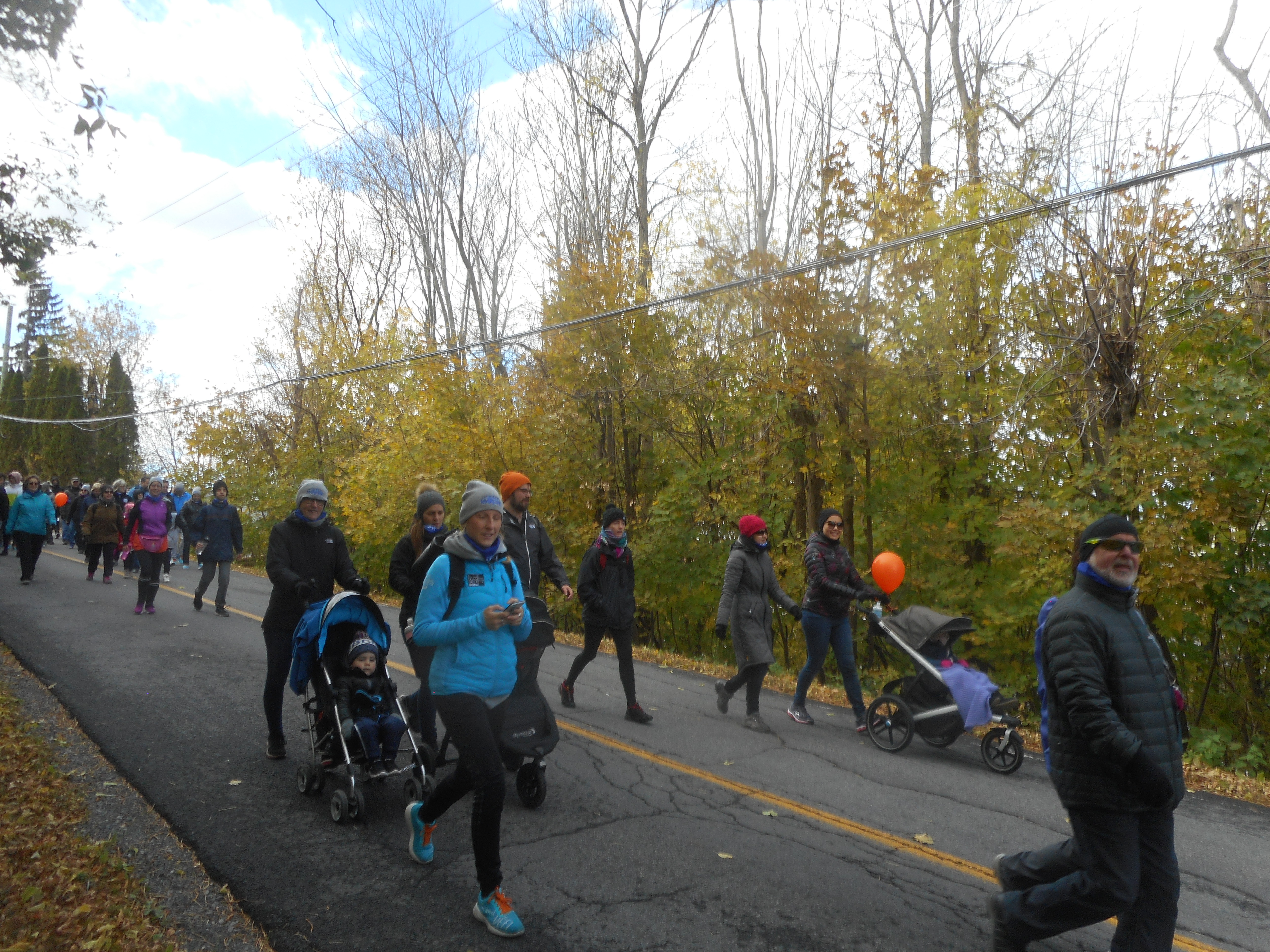 Des centaines de personnes marchent ensemble de Mercier à Châteauguay