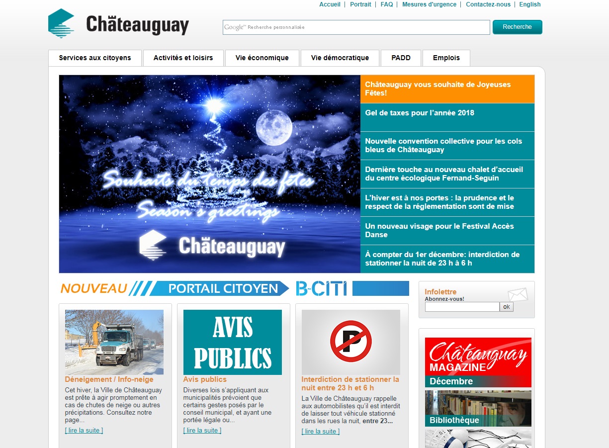 Image illustrant l'article: Châteauguay : deux contrats accordés pour la refonte du site Web
