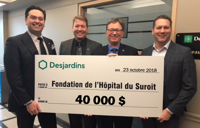 Image illustrant l'article: Les Caisses Desjardins épaulent la Fondation de l'hôpital du Suroît