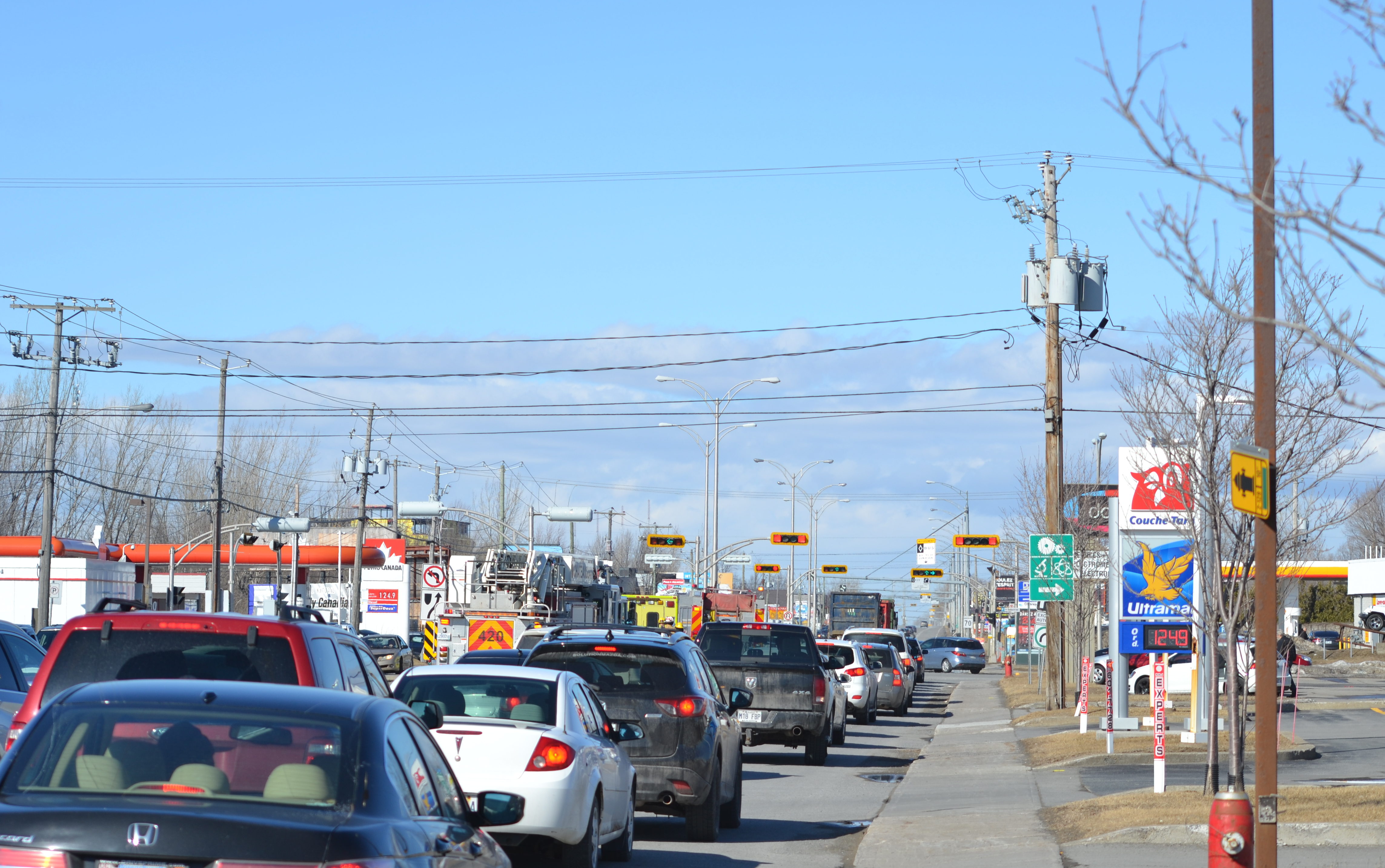 Image illustrant l'article: Un accident perturbe la circulation à l'entrée de Châteauguay
