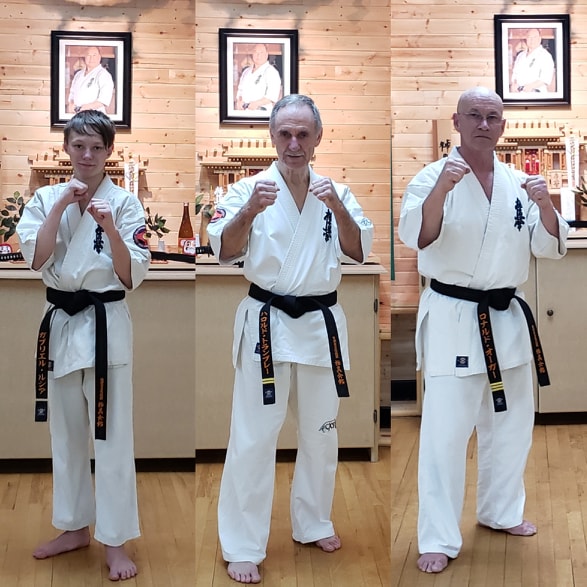 Image illustrant l'article: Trois karatékas de ceinture noire