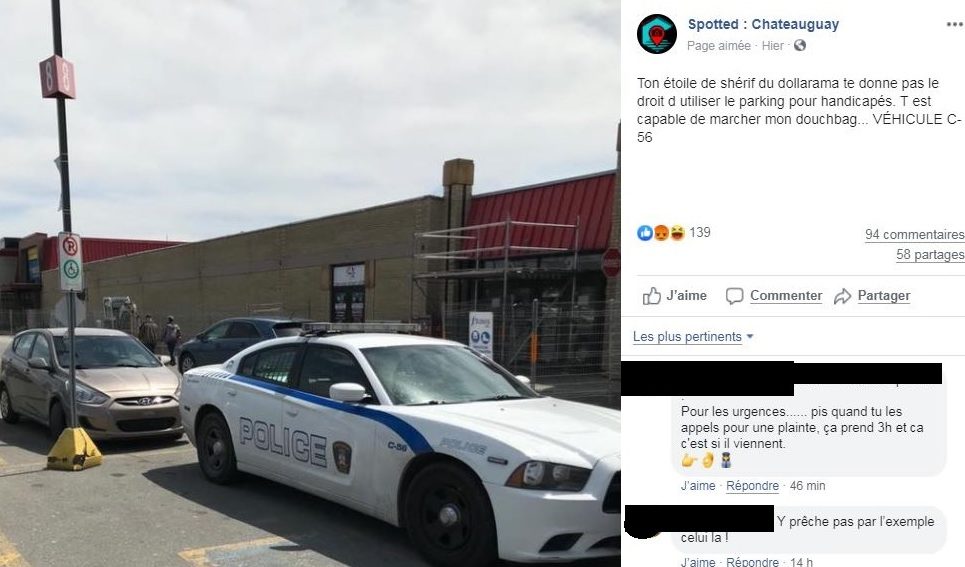 Stationnement de voitures de police critiqué