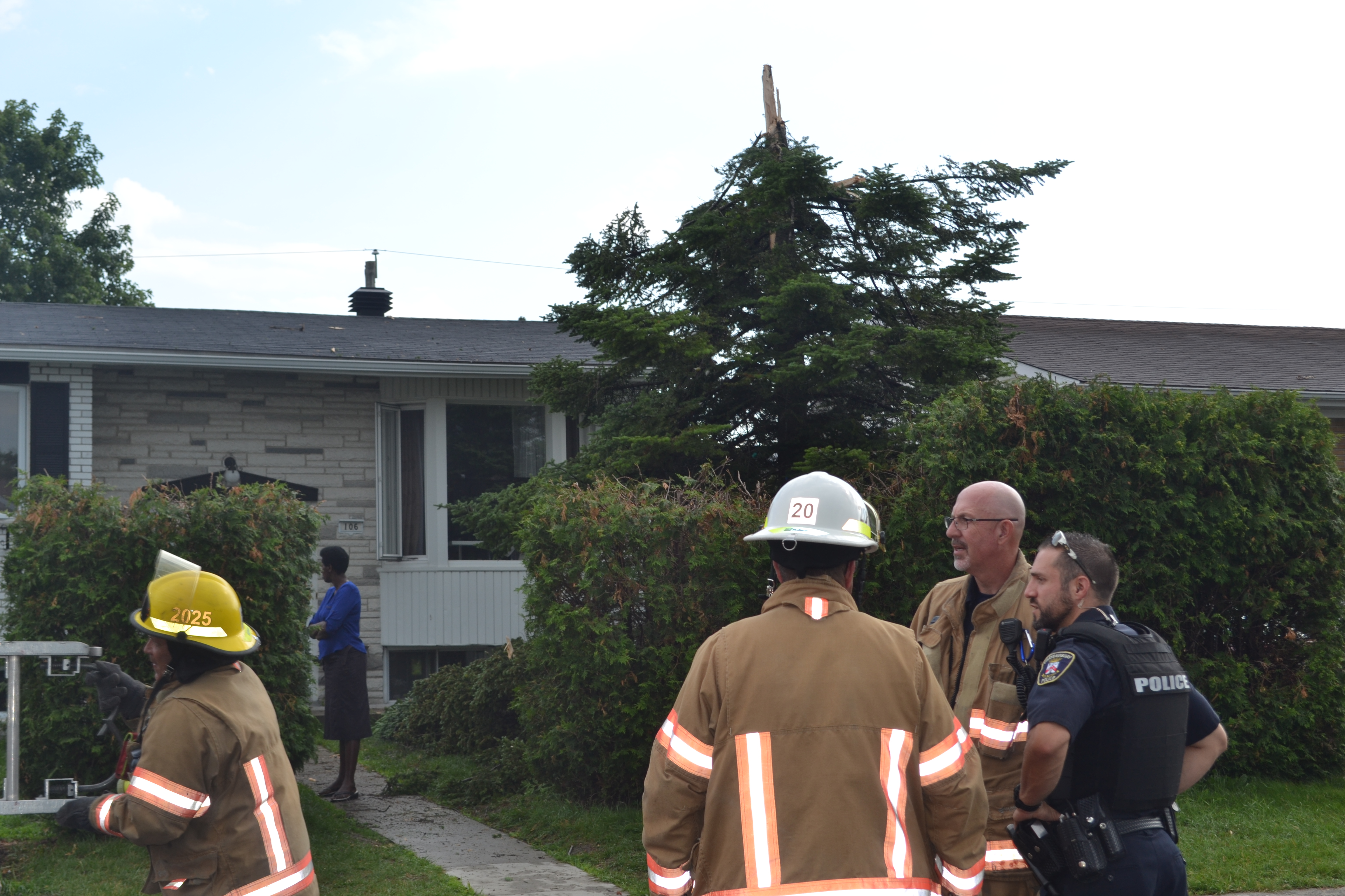 Un arbre foudroyé à Châteauguay