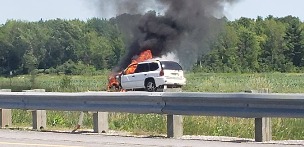 Tabac en vrac retrouvé dans l&rsquo;auto en feu