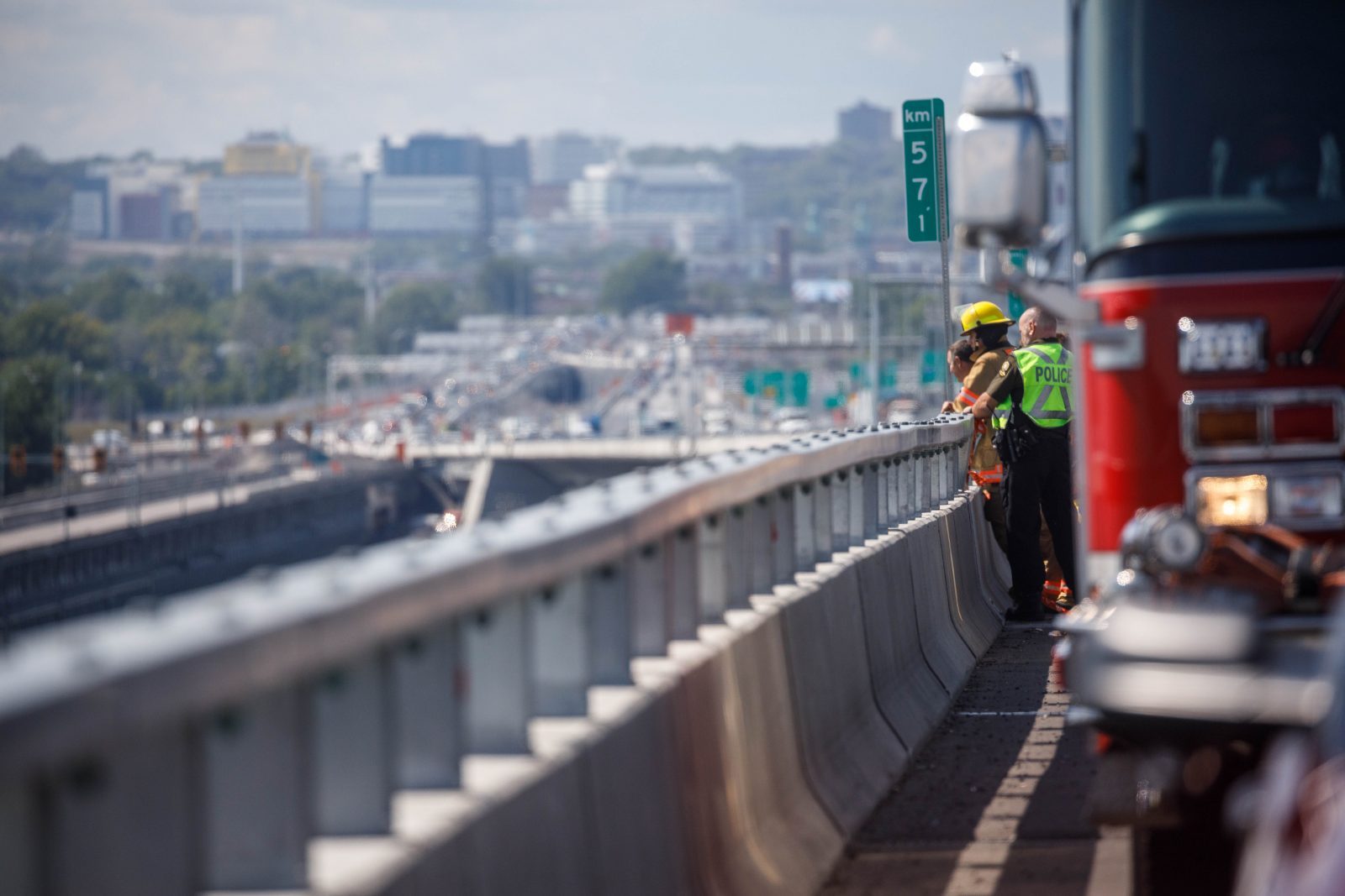 Image illustrant l'article: Pont Samuel-de-Champlain partiellement fermé
