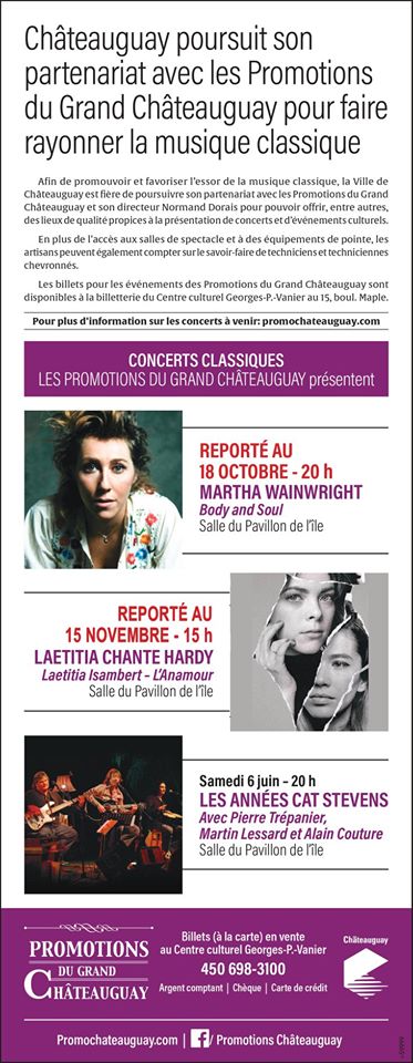 COVID-19 : Les Promotions du Grand Châteauguay reporte ses spectacles