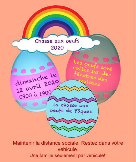 Chasse aux oeufs proposée dans le respect des consignes COVID-19