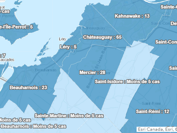 COVID-19 : 65 cas confirmés à Châteauguay