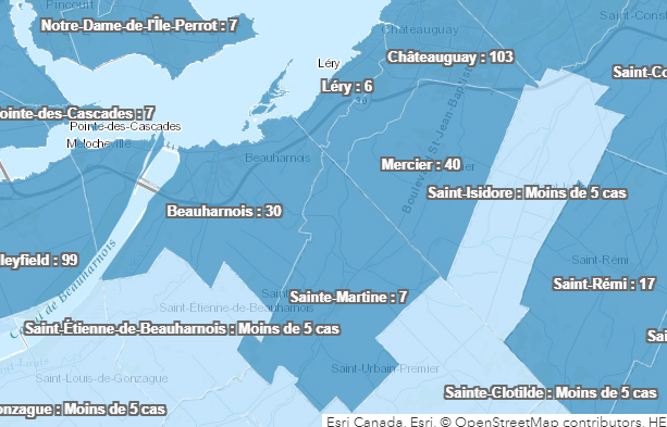 COVID-19 : 103 cas confirmés à Châteauguay