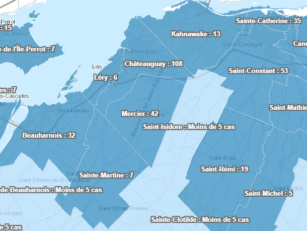 COVID-19 : 108 cas confirmés à Châteauguay