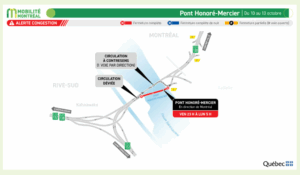 Pont Honoré-Mercier : circulation à contresens dès ce soir