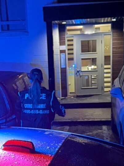 perquisition en soirée de l'ENRCO rue de la Maçonnerie à Châteauguay.