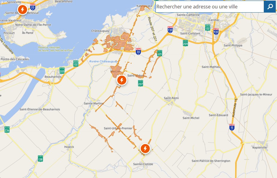 Importante panne de courant dans la région
