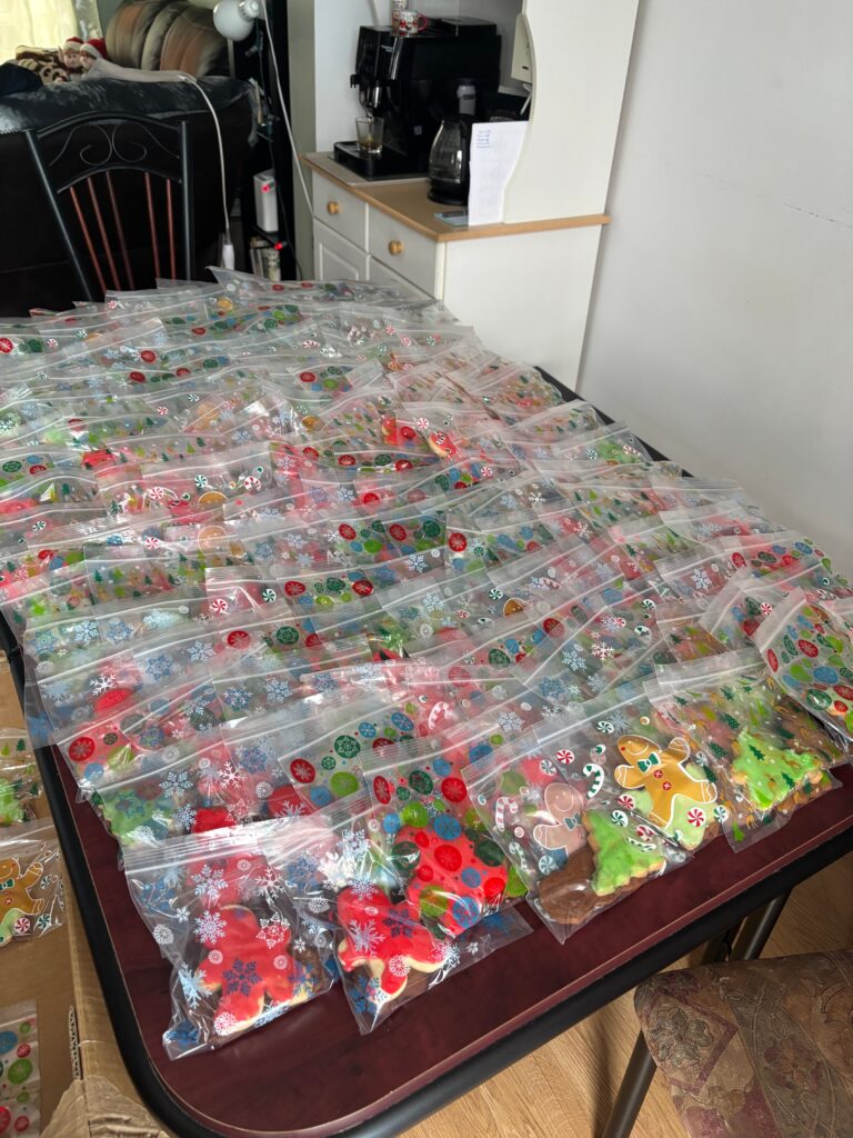 des sacs de biscuits cuisinés par les journalistes de Gravité.