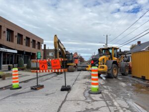 Rue Ellice : préparation en vue de l’enfouissement des fils