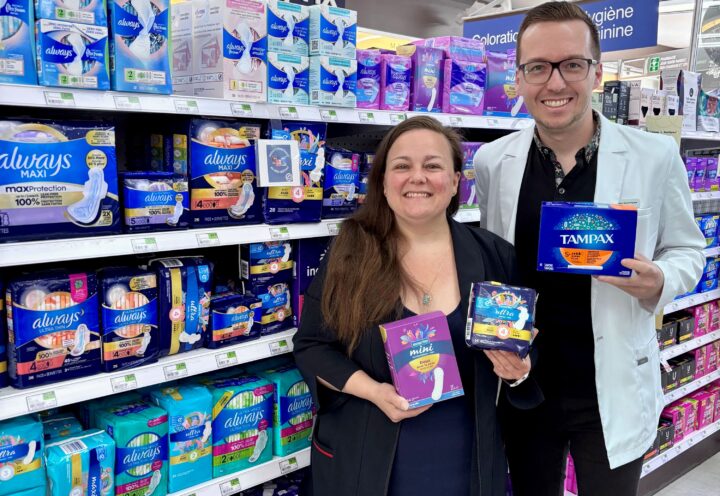 Pharmacie Saint-Isidore: produits menstruels vendus au prix coûtant