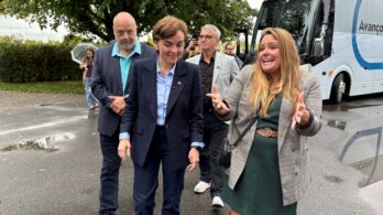 Dernier droit de la campagne : Christine Fréchette s&rsquo;arrête à Mercier